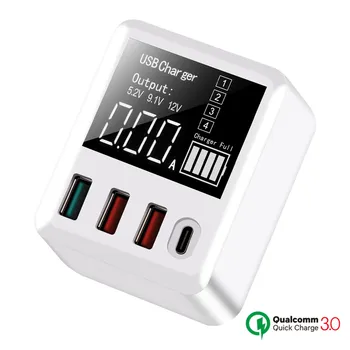

Quick Charge 3.0 30W USB Charger LED Display Mini USB Type C Charger For iPhone Samsung Huawei Travel Wall Adapter