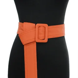 Women's New Fashion Wide Cummerbunds Leisure Simple  Super Long Canvas Cummerbunds All-match  Dress Coat Accessories Cummerbunds