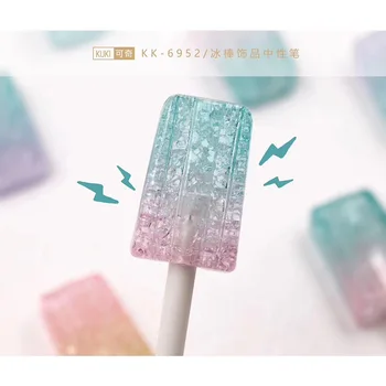 

1 pcs Kwaii Gel Pens Popsicle black colored gel-inkpens for writing Cute stationery office school supplies