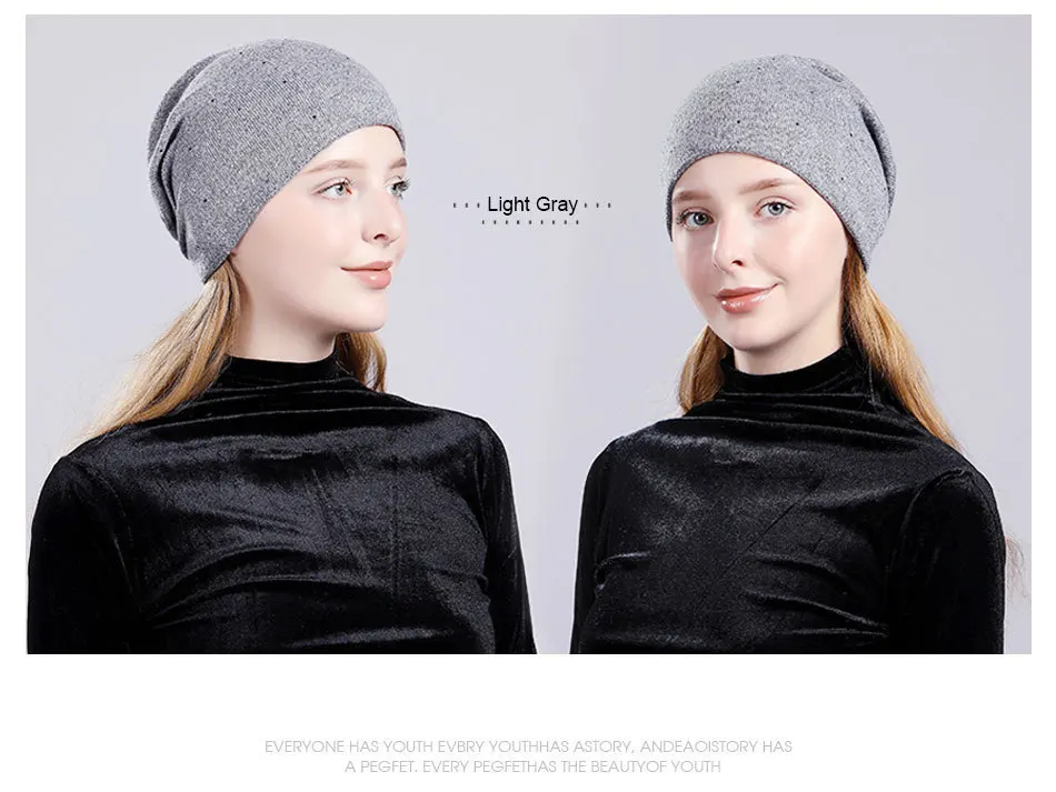 Fashion Women's Winter Hat Knitted Wool Beanies Female Skullies Slouchy Casual Outdoor Ski Caps Thick Warm hats for Women Girls