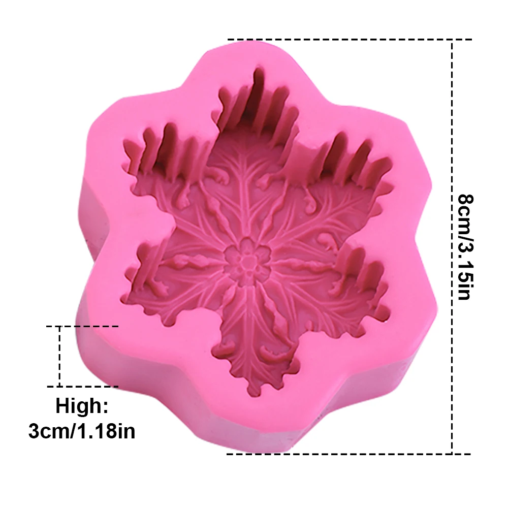 1Pcs 3D Christmas Decorations Snowflake Chocolate Mold DIY Fondant Baking Cooking Cake Decorating Tools Silicone Candle Mold