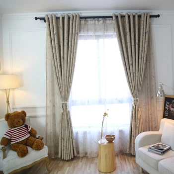 

Fresh Style Blackout Curtains Tree Branch Pattern Thicken Shading Curtains For Livingroom Children Bedroom Vertical Deco