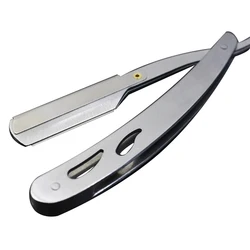 Men Shaving Barber Tools Hair Razor and Blades Antique Sliver Folding Shaving Knife Stainless Steel Straight razor Holder