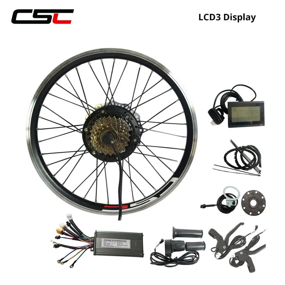 Top 36V Electric Bike Conversion Kit 250W 350W 500W Hub Motor Set 20 24 26 27.5 28 29 inch 700C Bicycle Motor Hub Wheel Bluetooth 3