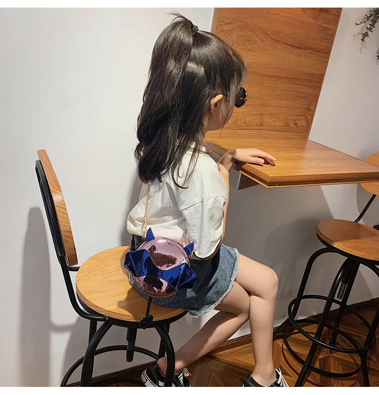 

CHILDREN'S Bag Shoulder Bag 2019 One-Shoulder Cute Contrast Color Little Monster Fashion Man Mini Chain round Foreskin Girls Bag