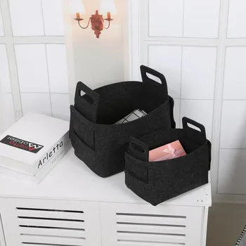 

Folding Felt Storage Bag Book Laundry Basket Dirty Clothes Toys Holder Container Desktop Home Living Room Organizer