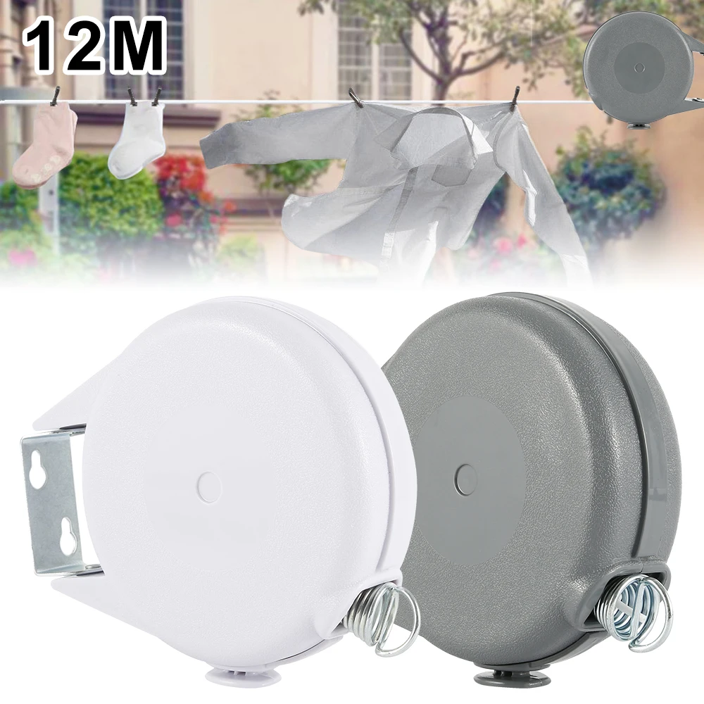 Tendedero retráctil de acero inoxidable para ropa, tendedero para secar ropa de 12M