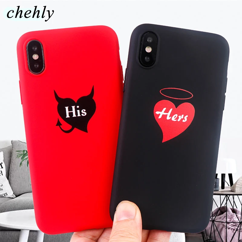 Модный чехол для телефона iPhone 6s 7 8 11 Plus Pro X XS Max XR Angel Devil Чехлы Sofe силиконовый из ТПУ