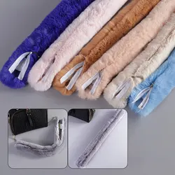 Fashion Creative Zipper Plush Handbag Strap Pure Color Sweet Small Fresh Shoulder Handbag Strap Decorative Bag Chains