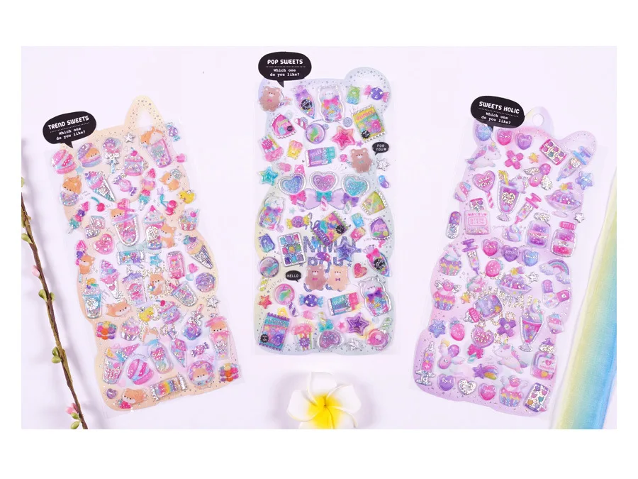 Kawaii Japanese Glittering Sugar Candy 3D PVC Stickers
