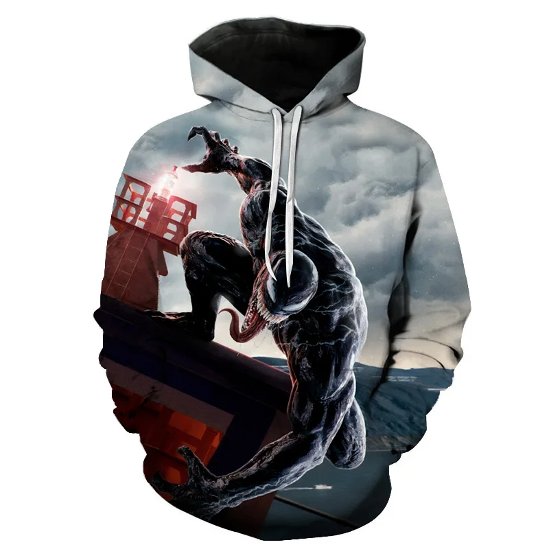 New Customized Fashion Cotton Hoodies with Venom Jumper Pullover Women Casual Long Sleeve Hoodies Topshirt Dropshipping