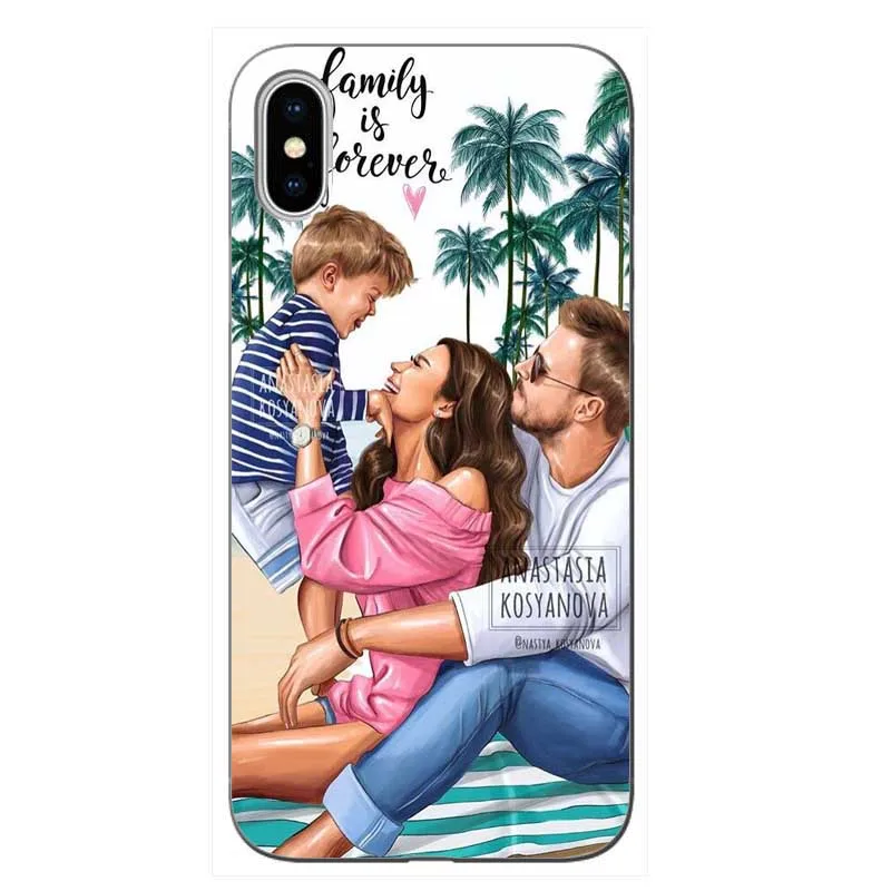TPU Модный черный коричневый волос для мамы, чехол для девушек для iPhone SE S 5 6 6S 6Plus 7Plus 8Plus MAX XR XS X10, Мягкий ТПУ чехол для телефона - Цвет: TPU