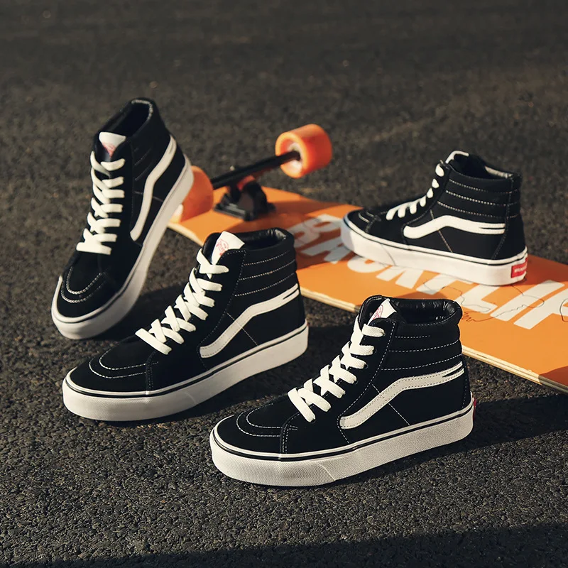 

Fashion High-top Canvas Shoes Women Retro Lace-up Ladies Casual Sneakers Outdoor Breathable Leisure Footwear Moda Mujer 2019