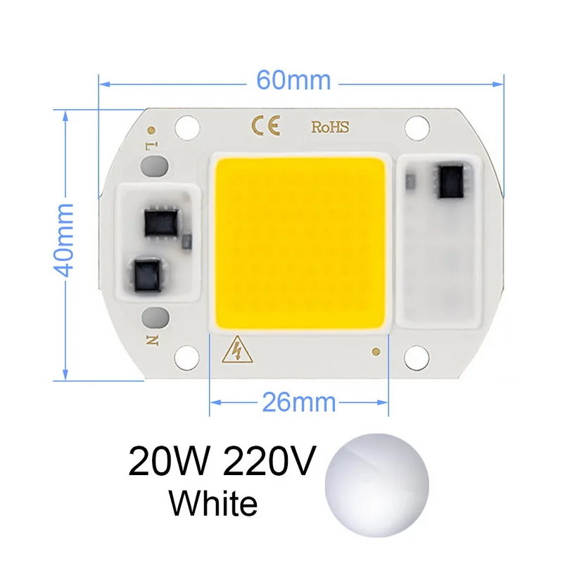 Положительный белый теплый полный спектр белого 220V Светодиодный