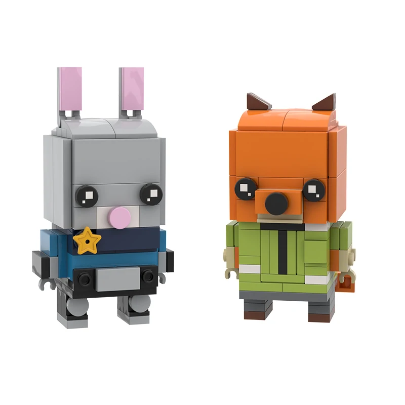2019 Новое поступление DIY MOC Crazy Cartoon Animal City лиса кролик Джуди хопс Ник Уайлд брикхез