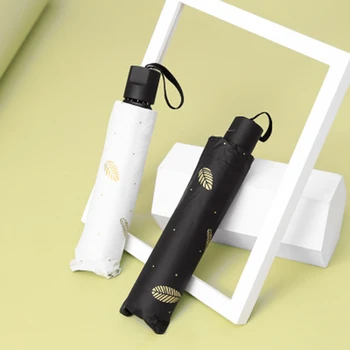 

1 Pcs Quality Automatic Folding Rain Umbrella Women Sunscreen Windproof Small fresh and simple anti-ultraviolet umbrella