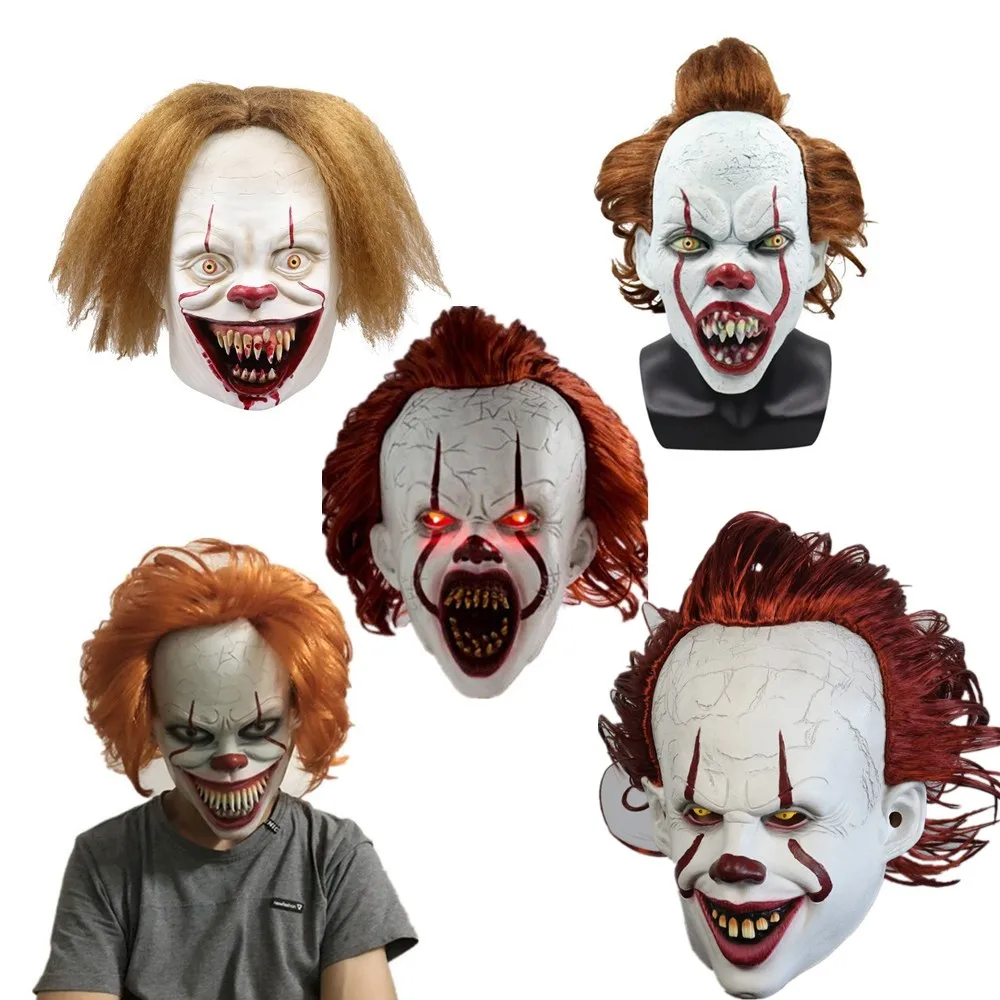 

Pennywise Stephen King's It Clown Mask Halloween Cosplay Latex Mask Movie Props Mask