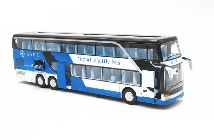 Моделирование двухэтажный автобус модель, горячая Распродажа 1:50 путешествия автобус сплава модель, детский звук и легкие инерционные игрушки
