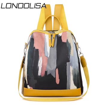 

Bags For Women 2020 Panelled Color Backpack Fashion Shoulder School Bag For Teenager Girls Casual Multifunction Travel Rucksack