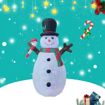 

1.6m Christmas Inflatable Snowman With Rotating LED Lights Luminous Decoration Decor For Indoor Outdoor Yard Garden new