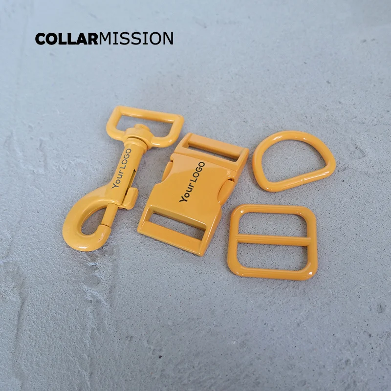 

(metal buckle+adjust buckle+D ring+metal dog clasp)diy dog collar 25mm webbing accessory We provide laser engraving LOGO
