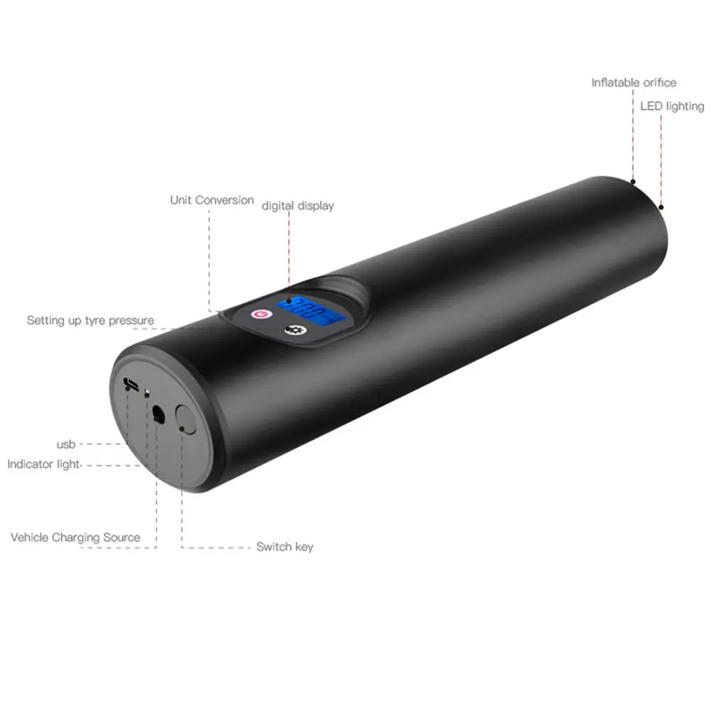 

Portable Usb Interface Inflatable Pump Air Compressor With Lcd Display For Car Bicycle Tires Balls Swimming Rings