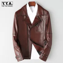 Брендовая мужская куртка из натуральной воловьей кожи, винтажная дизайнерская деловая короткая куртка на молнии, уличная облегающая байкерская куртка, большие размеры 5XL