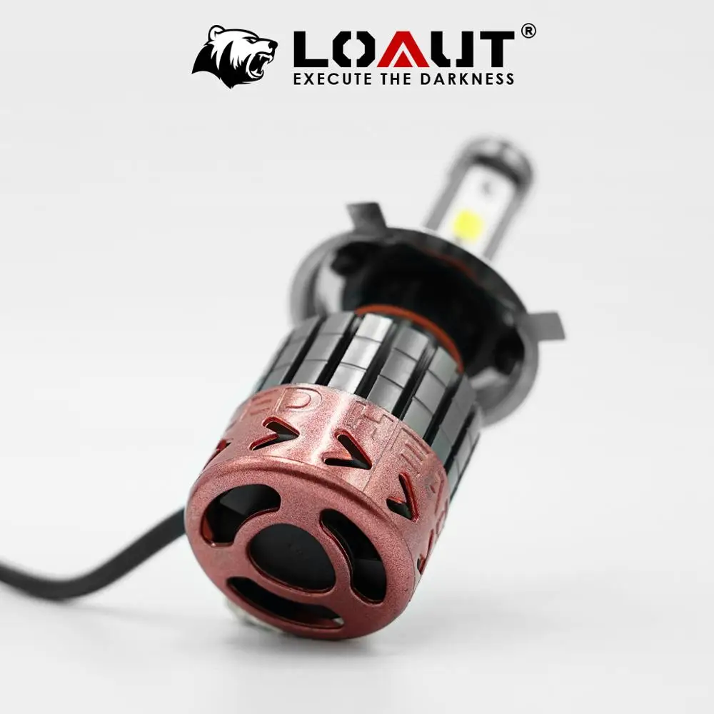 LOAUT супер яркая светодиодная фара 4 боковая COB 360 градусов H4 Hi Lo противотуманная лампа, автомобильное освещение 7600lm 12V 24V 72W со встроенным турбо-вентилятором