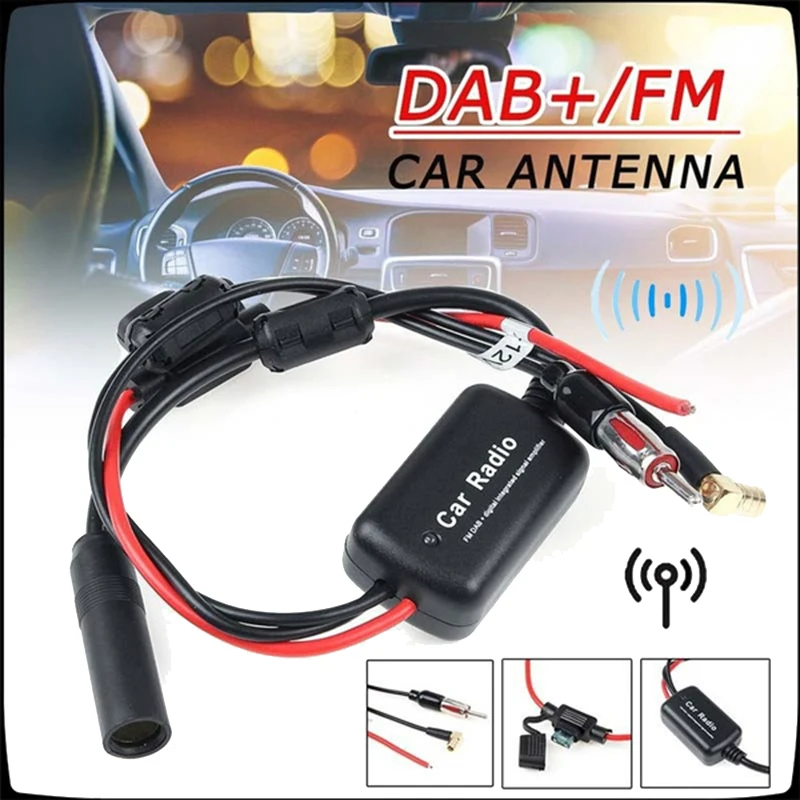 Amplifier Universal DAB AM FM Digital Radio Car Aerial Antenna Signal Splitter 