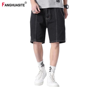

2020 Summer New Men's Denim Shorts Fashion Comfortable Breathable Striped Knee Length Pants Loose Straight Casual Pants Men K073