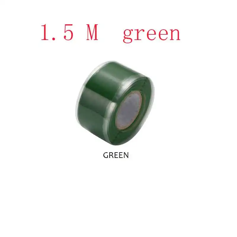 25mmx1.5M green 3M новая многоцелевая самоклеящаяся прочная черная резиновая силиконовая лента для ремонта водонепроницаемая клейкая лента спасательная самоплавляющаяся проволока - Цвет: 25mmx1.5M green