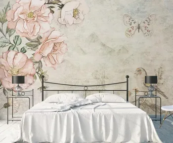 

CJSIR Custom Wallpaper Home Decor Mural HD Simple Retro Flower Plant TV Background Wall 3da Living Room Bedroom 3d Wallpaper