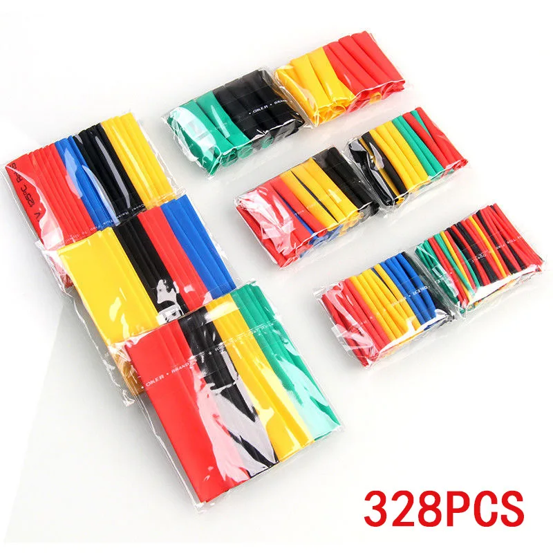 

328pcs. Heat Shrink Tube Insulation Shrink Bushing Electrician Heat Plastic Tube Transparent Wire In Bags