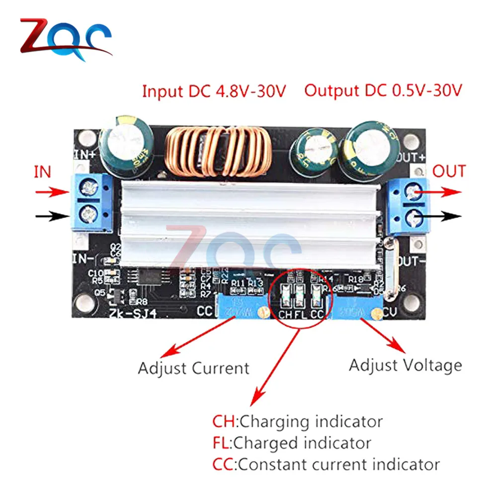 Постоянный ток постоянного тока повышающий преобразователь напряжения 4,8-30 в солнечное зарядное устройство контроллер зарядки регулируемый шаг вверх/вниз Автоматическая мощность