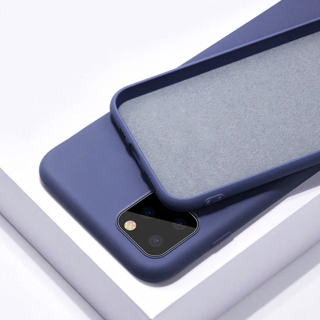 Жидкий силиконовый чехол для iPhone X Xs 11 Pro Max XR 6 6s Plus 7 8 Plus 11Pro Max X XS 10 чехол s Чехол карамельного цвета - Цвет: DBlue
