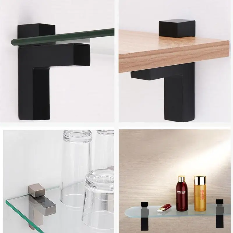 1PCS Glass Clamp Zinc Alloy Adjustable F-type Glass Clip Compartment Board Shelf Holder Support Brackets Clamp For Shelves