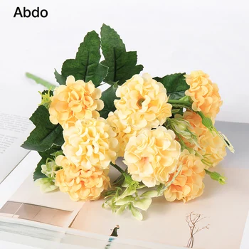 

1Pcs Chrysanthemum Flower Branch Artificial Non-woven Fabrics Home Decorating Artificial Flowers Lace Decorative