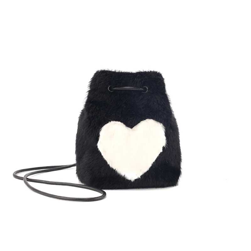 

Autumn and Winter Women's Bag 2019 New Wave Korean Messenger Bag Heart Single Shoulder Bucket Bag loui vuiton