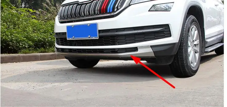 Car styling 2 pcs Stainless steel front and rear Bumper Protector Skid Plate cover For Skoda Kodiaq year