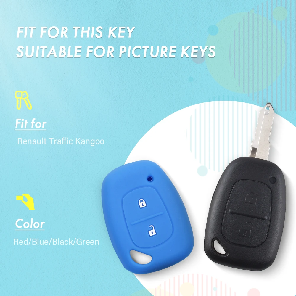 KEYYOU 2 кнопки силиконовый чехол для дистанционного ключа автомобиля чехол оболочка для Renault trafdex Kangoo