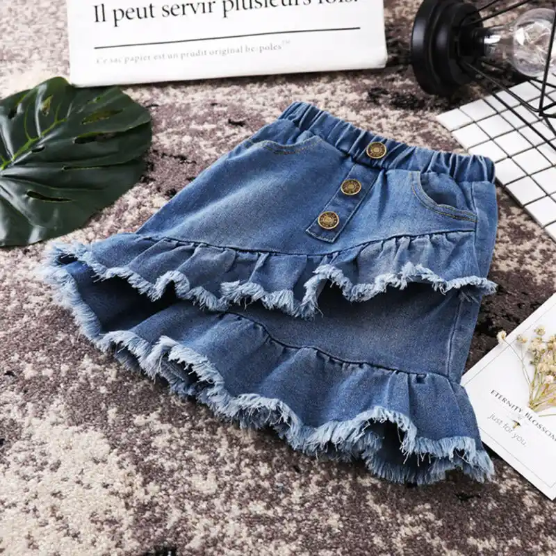 blue jean skirts for girls