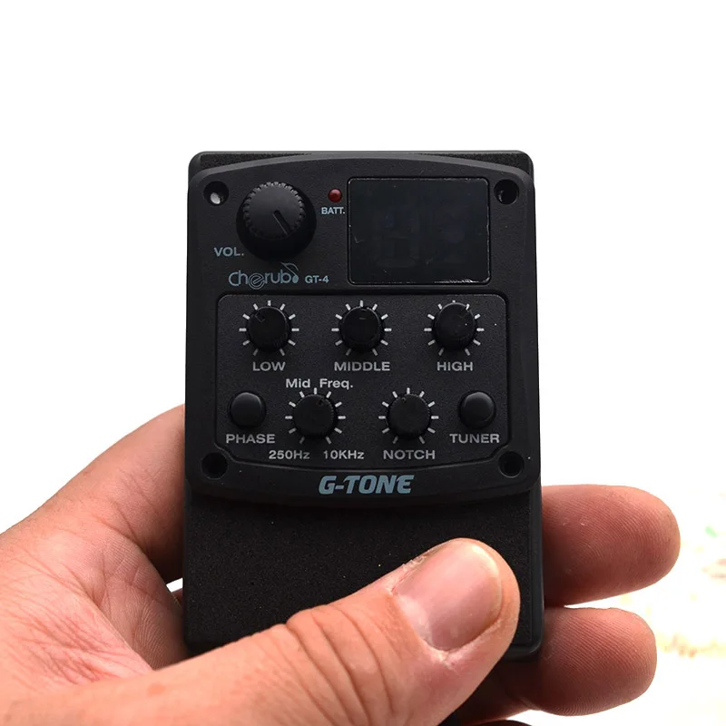 GT4 Cherub G-Tone серии акустическая гитара предусилитель пьезо пикап 3-полосный эквалайзер, обеспечивающий ЖК-дисплей тюнер с реверберации/отложенный сигнал/хор/широкий гитары - Color: GT4