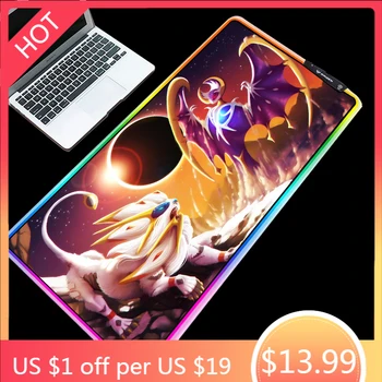 

Yuzuoan RGB Pokemoner animated mouse pad speed type non-slip LED backlit gaming keyboard pad