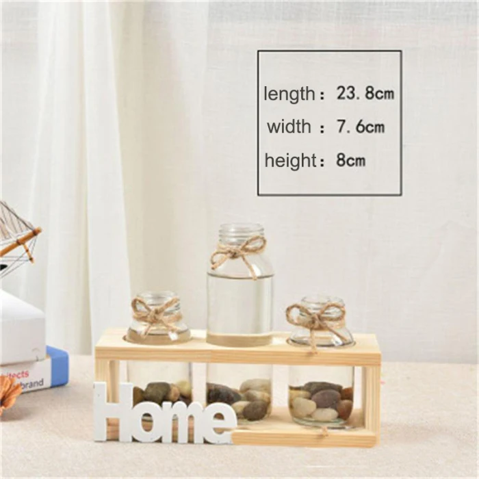 Деревянная подставка висячая стеклянная ваза цветочный горшок для растений гидропонный Контейнер украшения дома аксессуары DC120