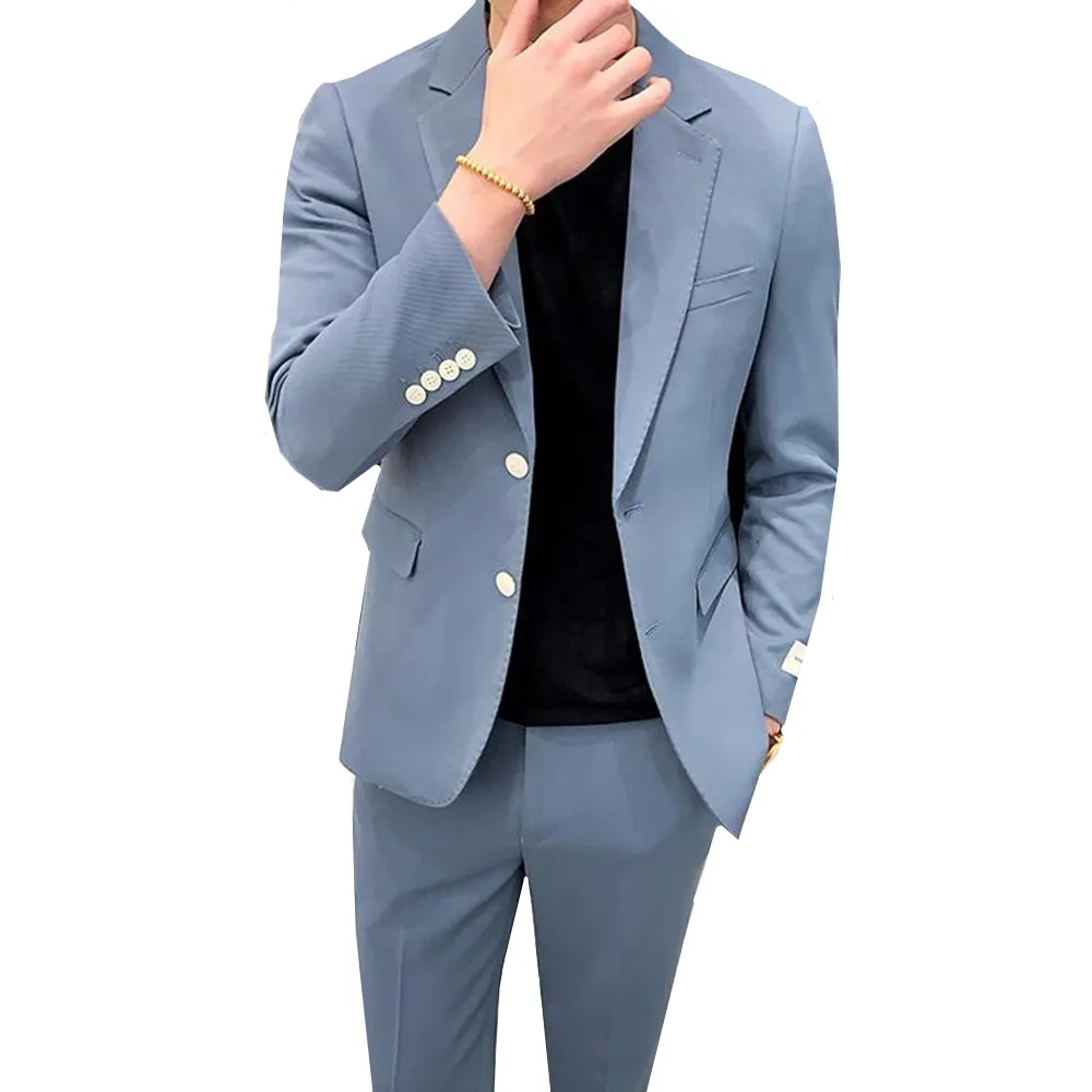 

Men Suits 2 Piece (Blazer + Pants) Latest Coat Pant Designs Costume Business Classic Groom Tuxedo Suits for Wedding Party 2019