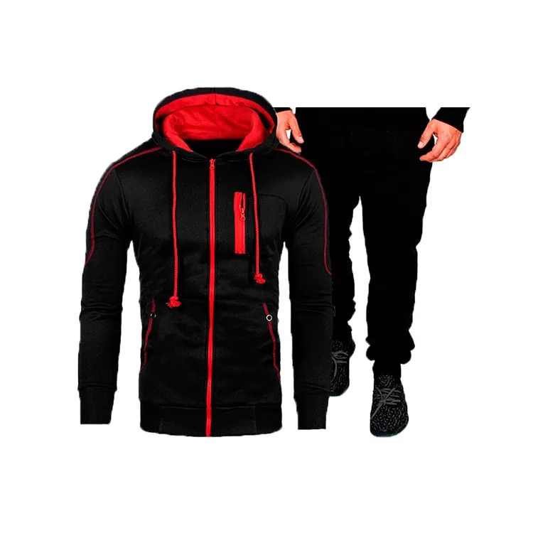 Mens Zipper Hoodies+Pants Sets Male Tracksuit Autumn Winter Jogger Sportswear New Fashion Youth boys Sport Casual Jersey Suits