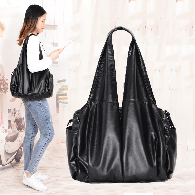  2019 PU hobo Luxury top-handle ladies Handbag Women Shoulder Bags soft messenger satchel Bags Leath - 32888251023