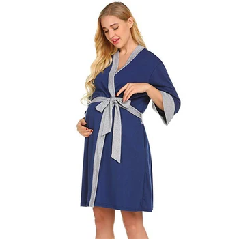 

Maternity Sleepwear Women's Robe Pregnancy Nightgown Nursing Soft Kimono Bathrobes Maternity Dress Nightshirt Sleepwear