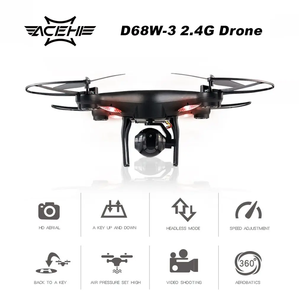 D68W-3 RC селфи умный Безголовый Дрон 2,4G Квадрокоптер летательный аппарат БПЛА с 0.3MP Wifi FPV видео камера удержание высоты 360 сальто