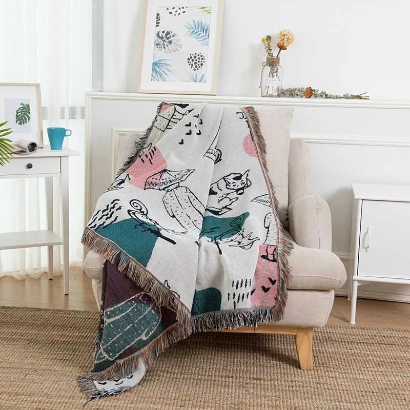 Скандинавское зимнее вязаное одеяло для спальни офисное кресло шезлонг покрывало плед кресло одеяло s